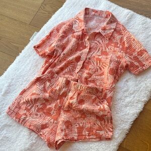 Moana Target Pink Orange Tropical Two-Piece Shirt and Shorts Set - Kids